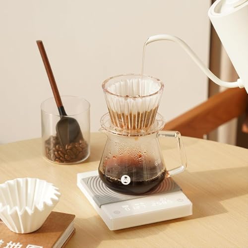 TIMEMORE Coffee Scale Basic 2.0 Electronic Espresso White Scale with Water Flow Rate and Timer Function, Free Switching of Ounce/kg Units, Digital Scale for Kitchen/Baking/Cooking - Image 4