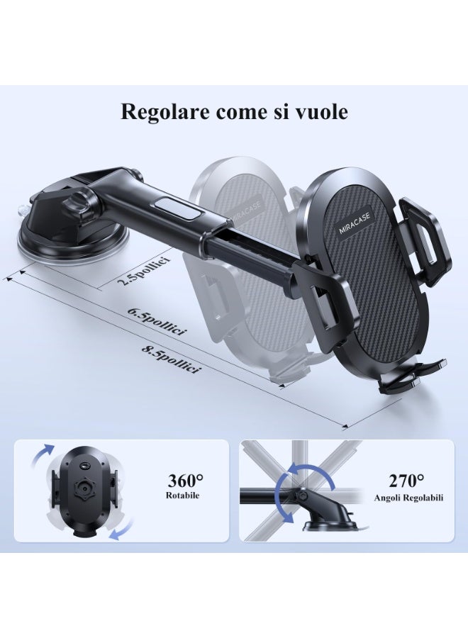 Car Phone Holder, Long Arm Phone Holder Car for Dashboard Windshield Air Vent【Heat-Resistant Strong Suction Cup】Car Mobile Holder Compatible with Most Phones… - Image 4