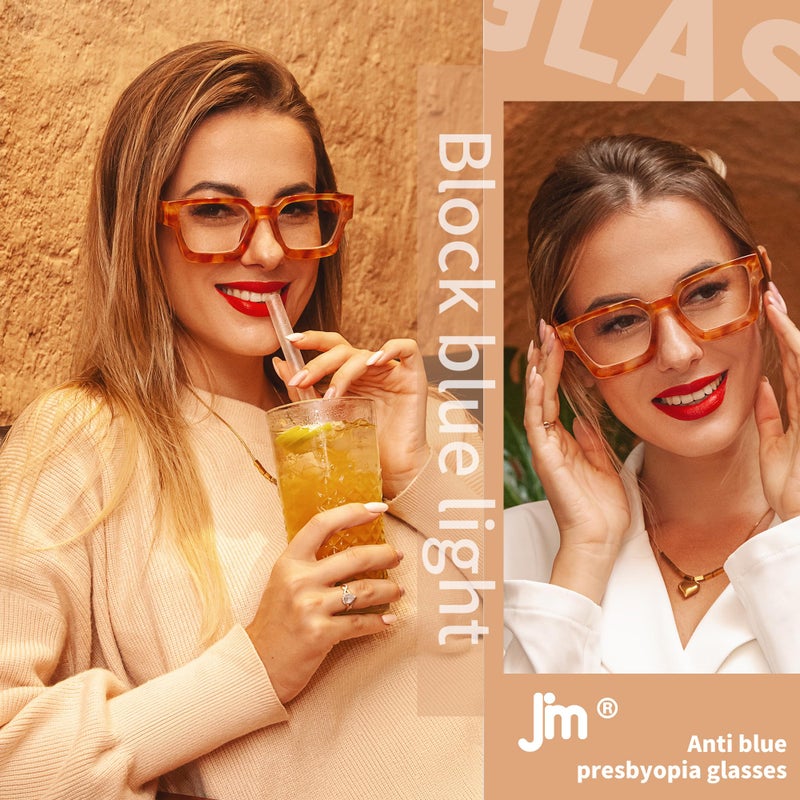 جم jm 2 pack photochromic قراءة النظارات الشمسية للنساء قارئات الكمبيوتر الأزرق الأزرق في الربيع المفصلية السوداء والسلحفاة +4.0 - Image 2