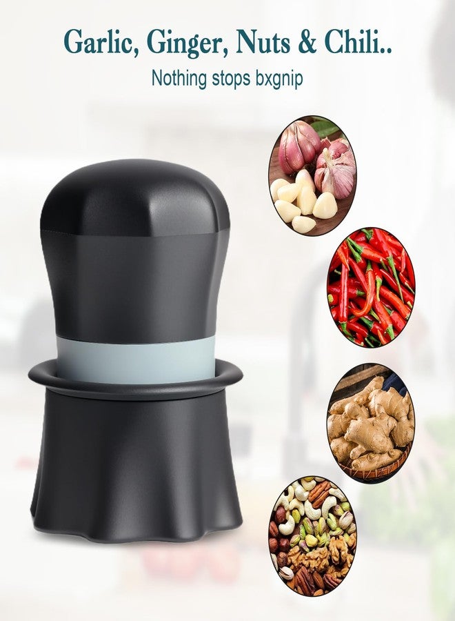 Bxgnip Garlic Crusher, Garlic Press Also for Ginger, Nuts, Chili, Herbs, Twist Mincer Easy Squeeze Manual Press Peeler with Peeler And Scraper, Easy to Clean - Image 3