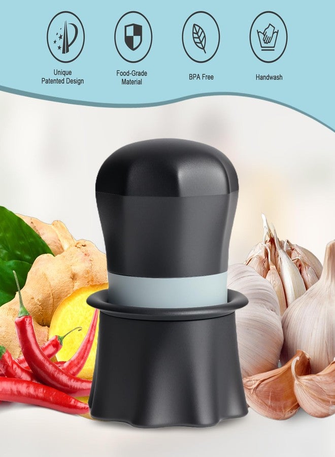 Bxgnip Garlic Crusher, Garlic Press Also for Ginger, Nuts, Chili, Herbs, Twist Mincer Easy Squeeze Manual Press Peeler with Peeler And Scraper, Easy to Clean - Image 4