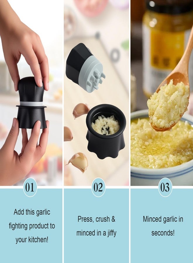 Bxgnip Garlic Crusher, Garlic Press Also for Ginger, Nuts, Chili, Herbs, Twist Mincer Easy Squeeze Manual Press Peeler with Peeler And Scraper, Easy to Clean - Image 5