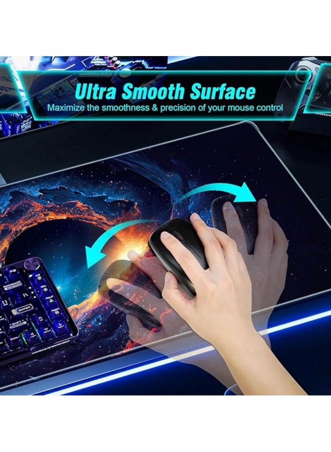 erorex Large Gaming Mouse Pad, 35.4x15.7in Nebula Style Gaming Mousepad, Professional Non-Slip Rubber Base Big Mouse Pad, Mouse Pad XXXL for Gaming & Office & Home, Full Desk Mouse Pad - Image 5