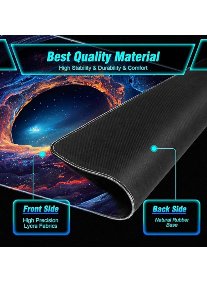 erorex Large Gaming Mouse Pad, 35.4x15.7in Nebula Style Gaming Mousepad, Professional Non-Slip Rubber Base Big Mouse Pad, Mouse Pad XXXL for Gaming & Office & Home, Full Desk Mouse Pad - Image 4