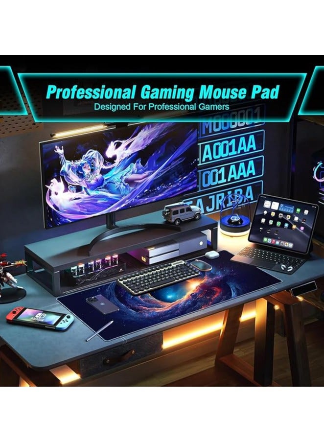 erorex Large Gaming Mouse Pad, 35.4x15.7in Nebula Style Gaming Mousepad, Professional Non-Slip Rubber Base Big Mouse Pad, Mouse Pad XXXL for Gaming & Office & Home, Full Desk Mouse Pad - Image 2
