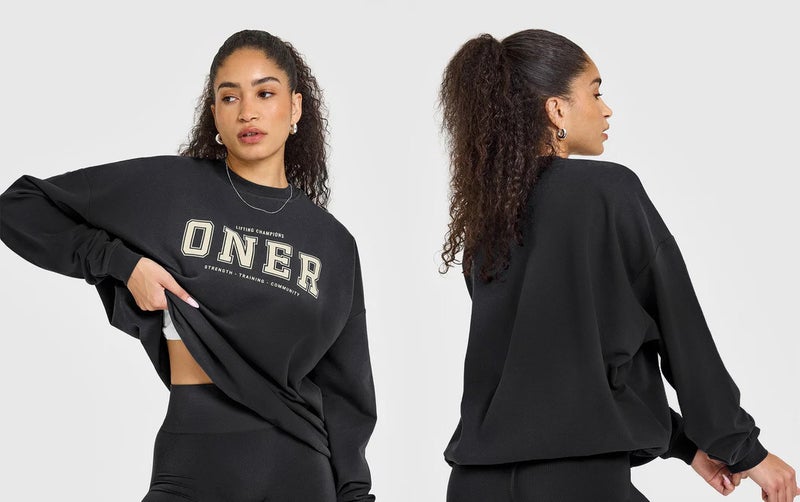 Oner New Round Neck Oversize Fleece-lined Cotton Sweatshirt - Versatile Sportswear for All Seasons - Image 1