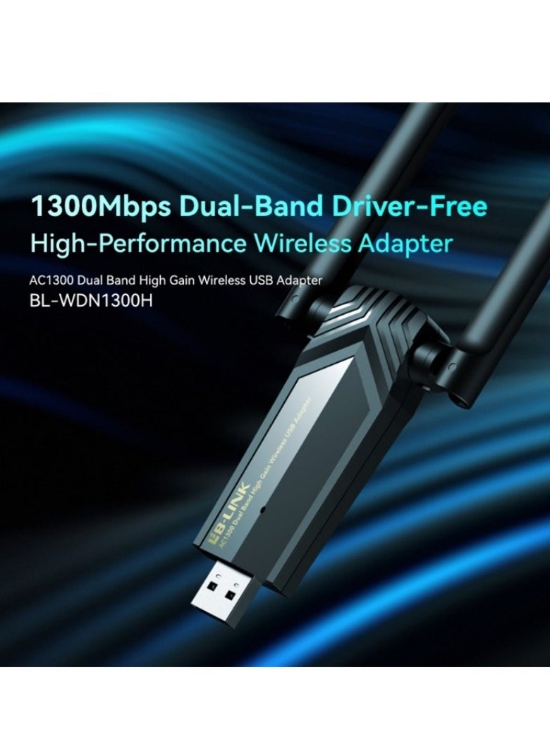 LB-LINK LB-LINK WDN1300H Dual Band 1300M USB Wireless Network Card Dual Antenna WiFi Receiver  - Image 2