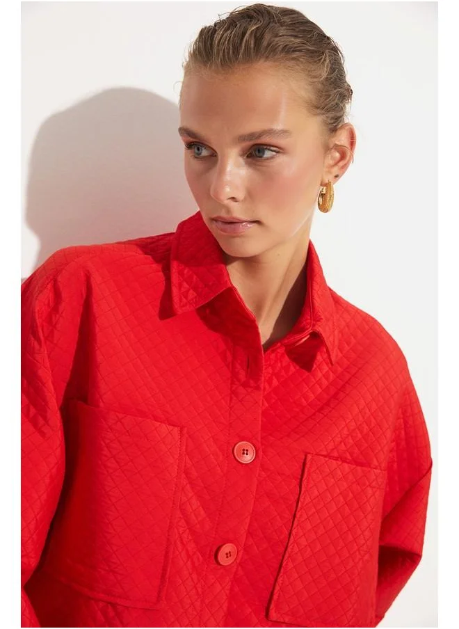 JUNE June Exclusive Quilted Jacket Red