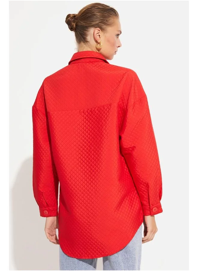 JUNE June Exclusive Quilted Jacket Red