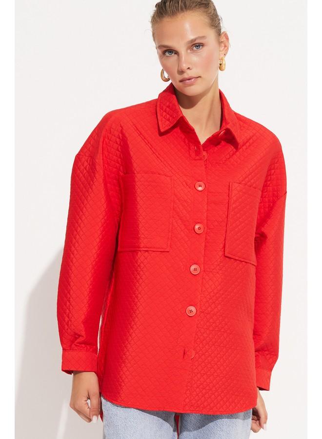 جون جاكيت مبطن حصري لشهر يونيو - أحمر - Image 5