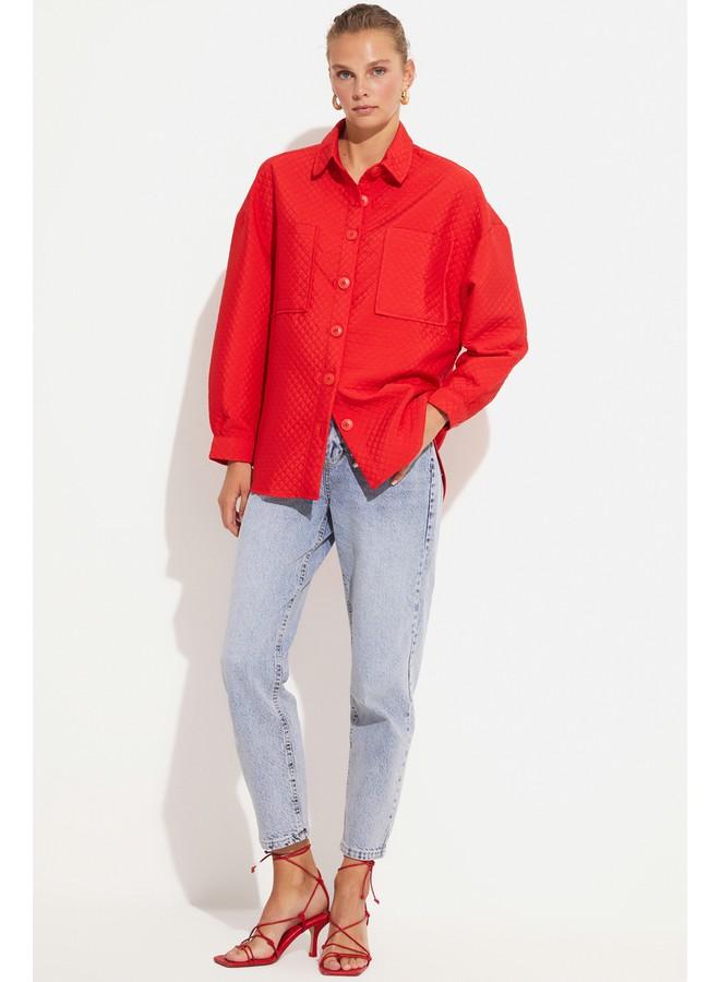 جون جاكيت مبطن حصري لشهر يونيو - أحمر - Image 4