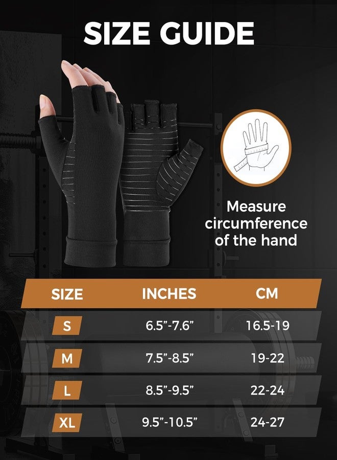 Gripnerie Copper Compression Gloves for Arthritis - Open Finger, Set of 2 Pairs (4 Gloves) - For Men & Women, Hand Support for Typing & Daily Wear, Helps Ease Stiffness & Swelling - Image 5