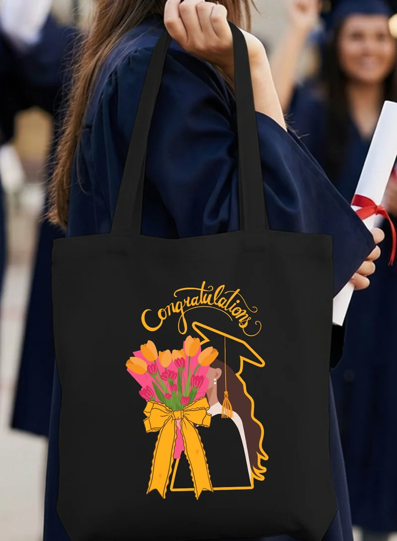 LOWHA Polyester Shoulder Tote Bag for Graduation Celebration