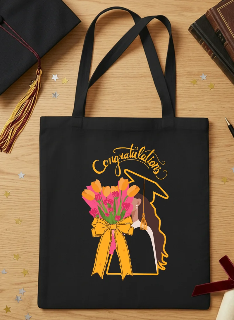 LOWHA Polyester Shoulder Tote Bag for Graduation Celebration