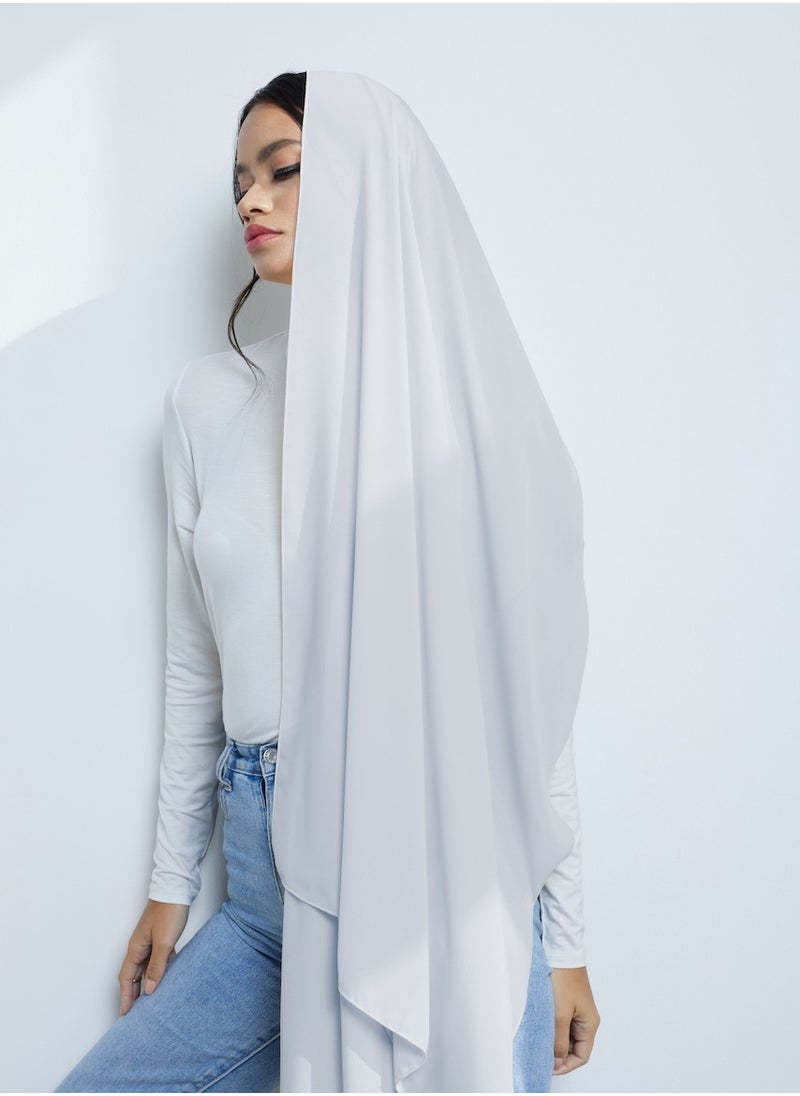 MODEST BEYOND - Luxury Grey Chiffon Hijab - Image 1