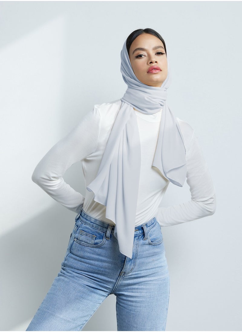 MODEST BEYOND - Luxury Grey Chiffon Hijab - Image 1