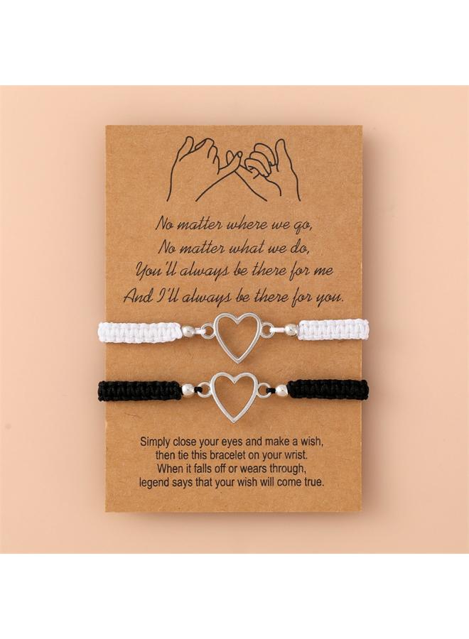 Love Woven Bracelet Europe And The United States Simple Alloy Rope Adjustable Friendship Lovers Hand Rope Manufacturers 