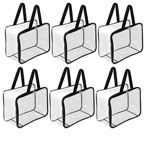 TULMAN 28 L Multipurpose Transparent Storage Bag for Clothes, Sarees & Organizing – 40x32x22 cm – Set of 6 – PVC Packing Organizer - Image 1