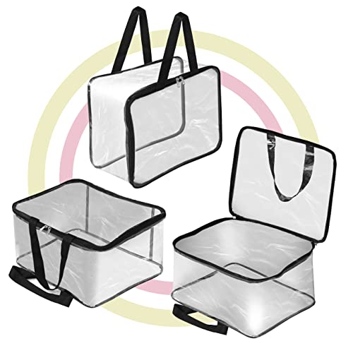 TULMAN 28 L Multipurpose Transparent Storage Bag for Clothes, Sarees & Organizing – 40x32x22 cm – Set of 6 – PVC Packing Organizer - Image 4