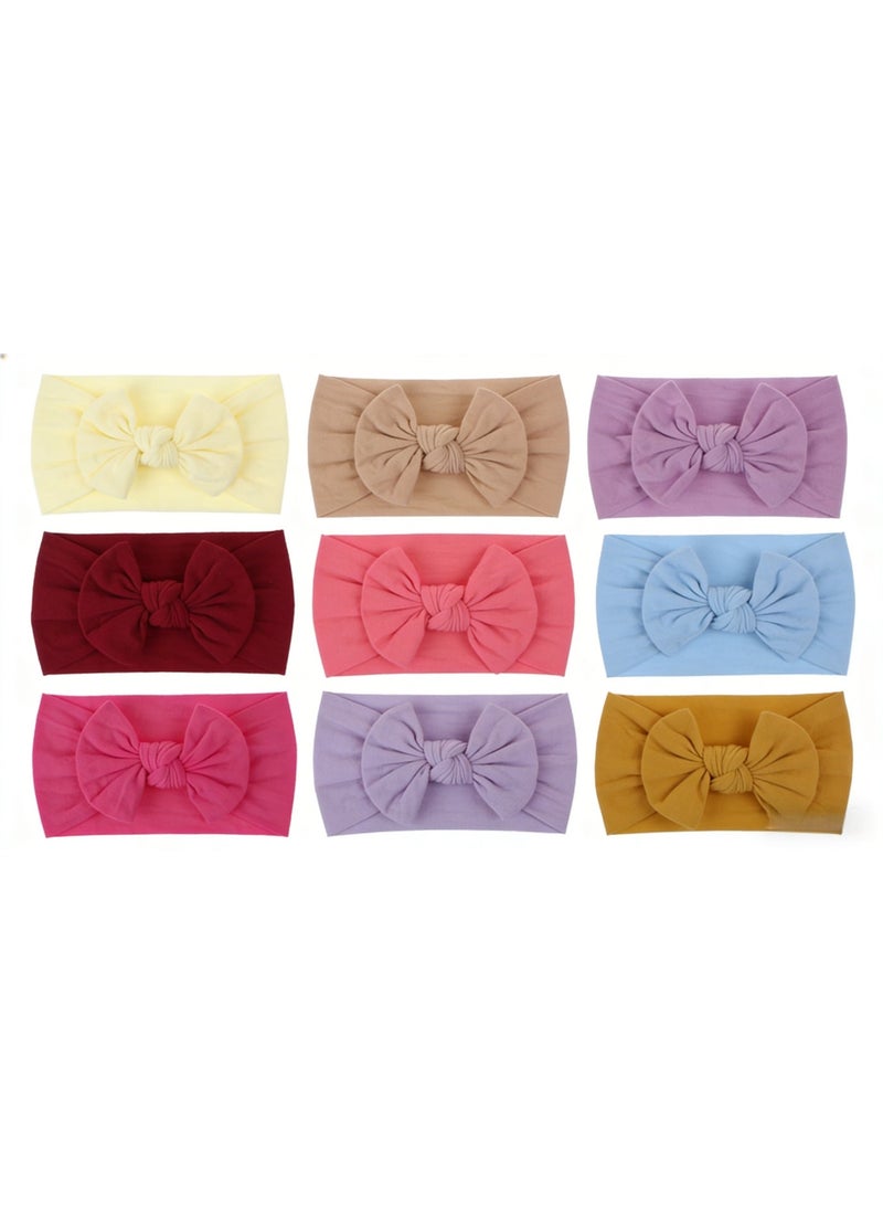 Woofixer 10 PCS Stretchy Baby Headbands, Soft Nylon Headbands with Bows for Girls, Infant & Toddler Hair Accessories - Image 5