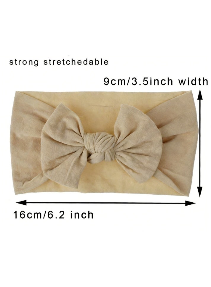 Woofixer 10 PCS Stretchy Baby Headbands, Soft Nylon Headbands with Bows for Girls, Infant & Toddler Hair Accessories - Image 2