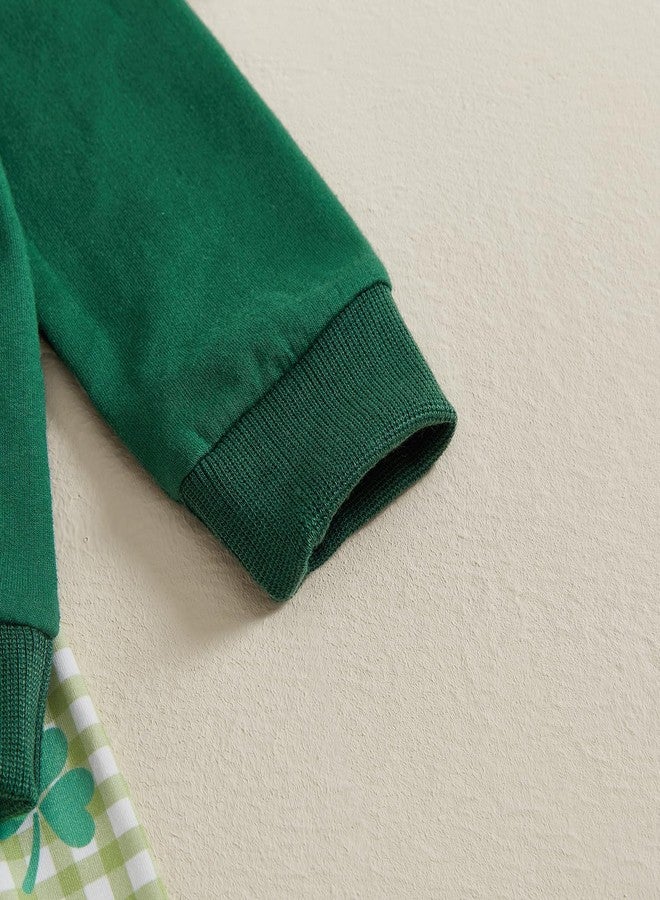 DNOMAID YZARC Toddler Baby Girl St Patricks Day Outfit Letter Clover Long Sleeve Sweatshirt Bell Bottom Pants Irish Clothes (Green 3, 4-5T) - Image 5