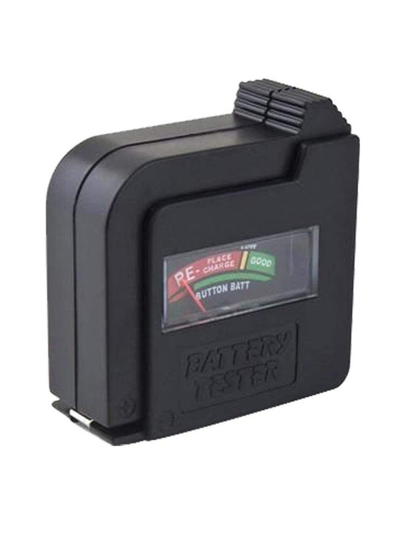 Battery Tester, Multi Purpose Household Battery Load Tester Checker, Universal Battery Checker Meter for AA/AAA/C/D/9V/1.5V Small Button Cell Batteries 12 V Lantern Cells & More (Black)  - Image 1
