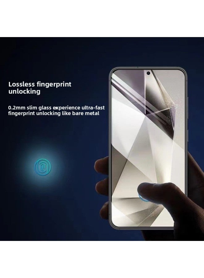 For Samsung S25 Tempered Film S25ultra Ultrasonic 0.18mm Frosted Anti-peep Unlock Film S24 Mobile Phone Film-Color:0.18mm Black Edge With Plate Anti-peep Unlocking-Dimensions:SAM S25plus  - Image 3