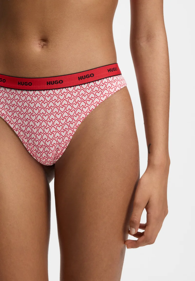 HUGO Open Pink Three-pack of stretch-cotton thongs with logo details for Women | Best Price UAE