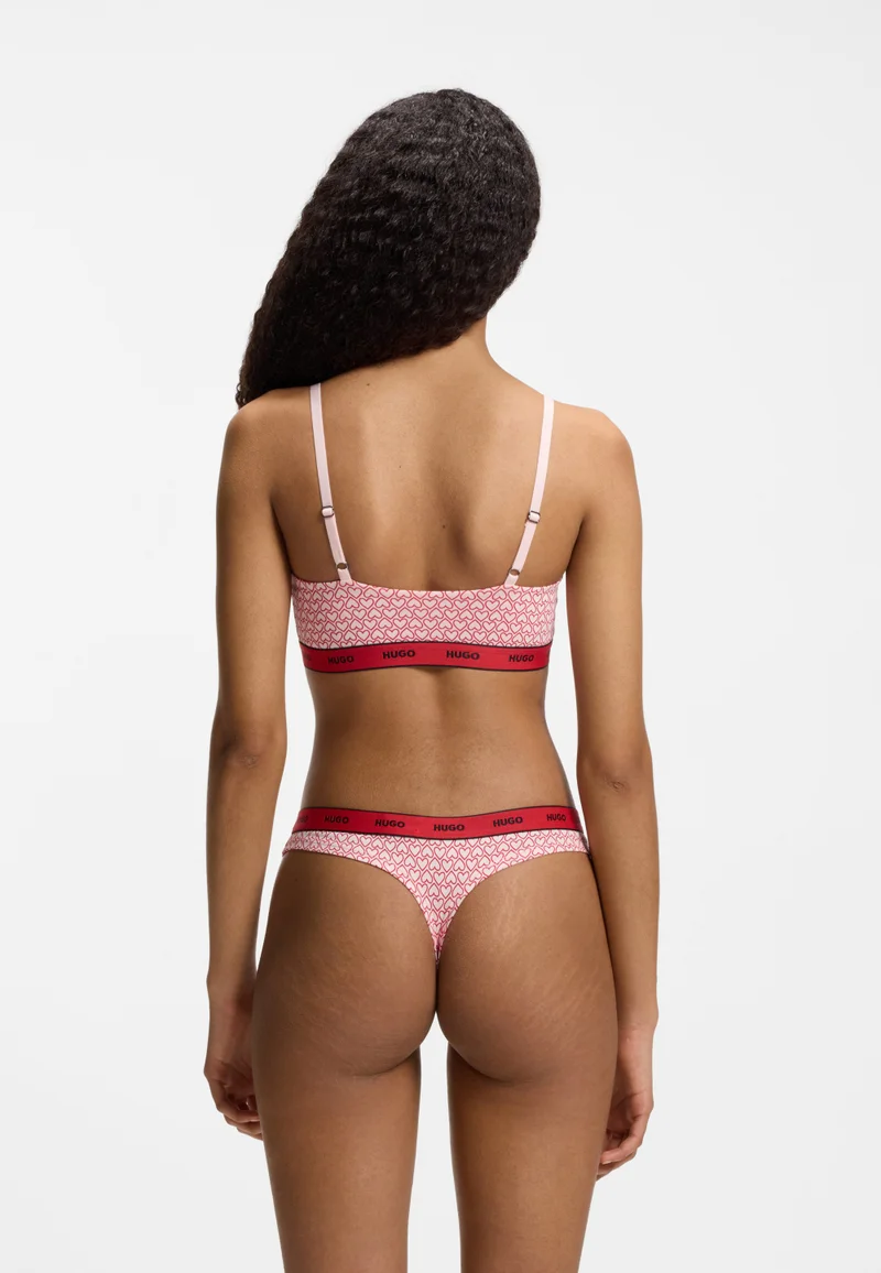HUGO Open Pink Three-pack of stretch-cotton thongs with logo details for Women | Best Price UAE