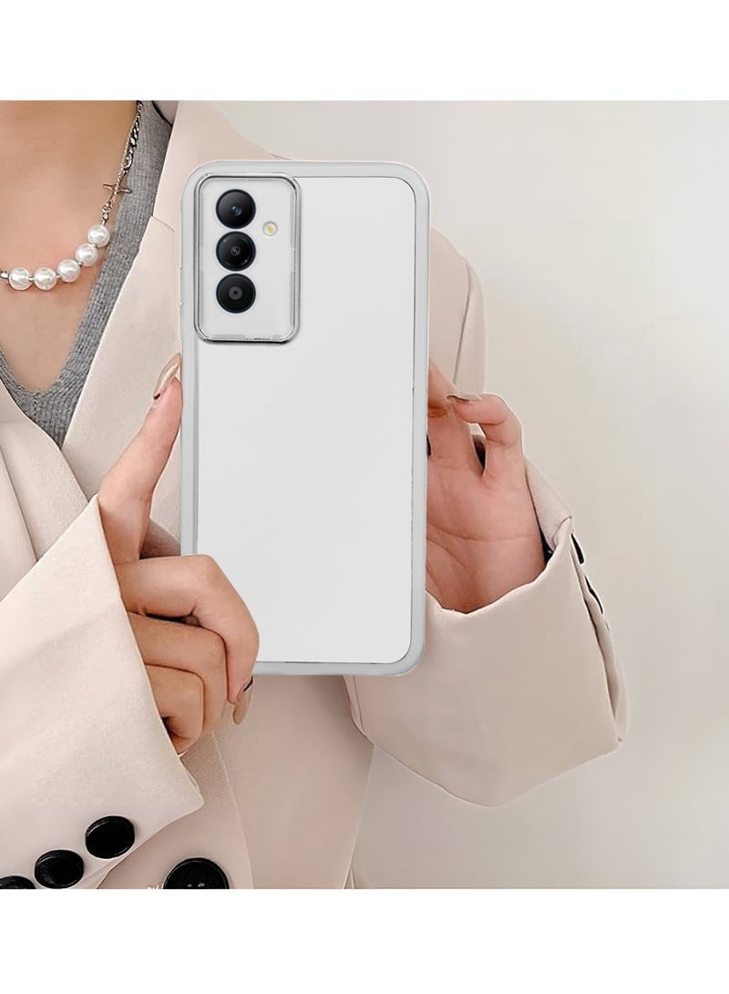 دبليو تيك غطاء خلفي لهاتف سامسونج جالاكسي S25 FE 5G 2025 بشريحة TPU شفافة ناعمة لحماية عدسة الكاميرا، سيليكون رفيع جدًا، تصميم أنيق للهاتف، حافة الكاميرا مطلية بالكهرباء - أبيض - Image 4