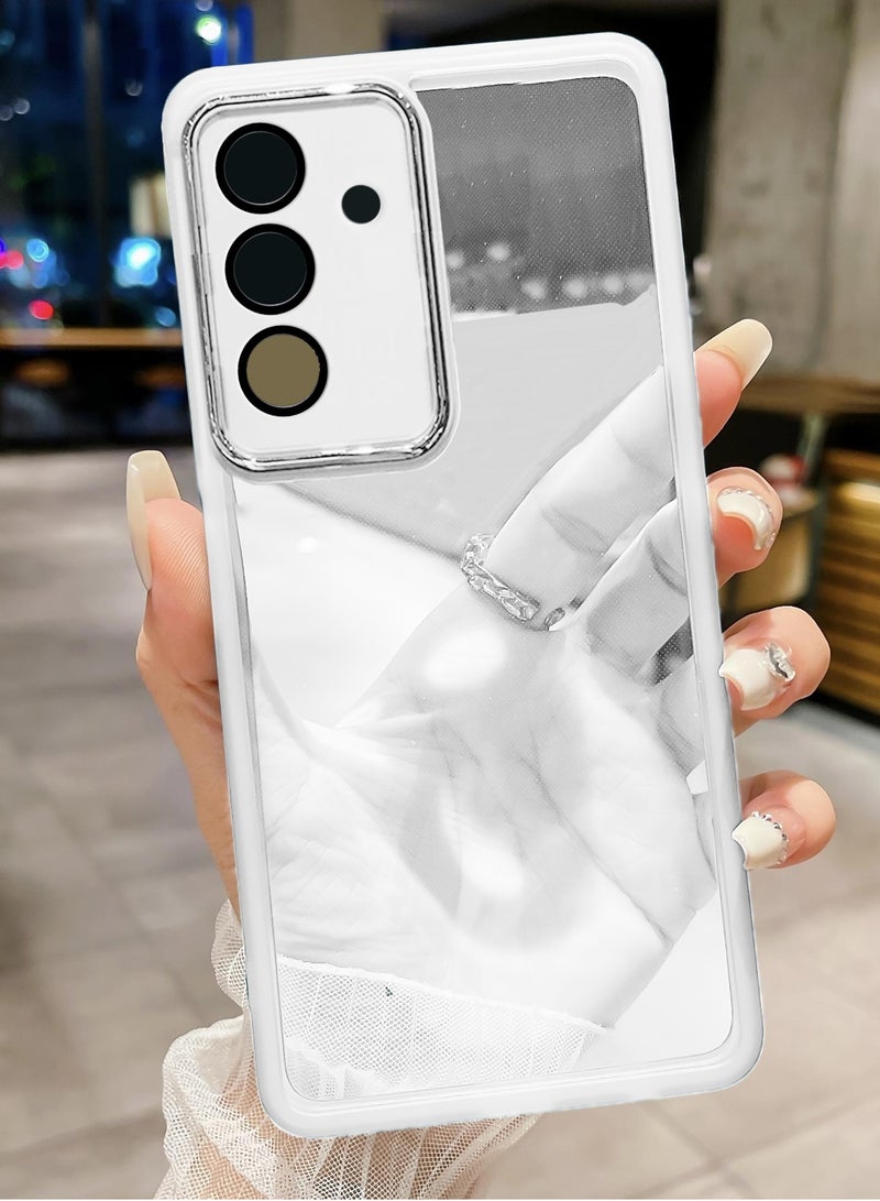 دبليو تيك غطاء خلفي لهاتف سامسونج جالاكسي S25 FE 5G 2025 بشريحة TPU شفافة ناعمة لحماية عدسة الكاميرا، سيليكون رفيع جدًا، تصميم أنيق للهاتف، حافة الكاميرا مطلية بالكهرباء - أبيض - Image 2