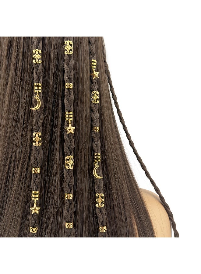 Goolsky 35pcs Stars And Moon Combo Dreadlock Hair Beads Jewelry Hair Rings Accessories Gifts for Girls And Women Dating Parties - Image 1