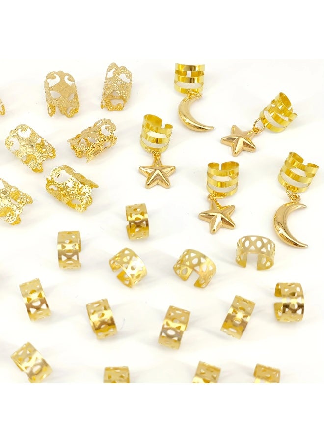 Goolsky 35pcs Stars And Moon Combo Dreadlock Hair Beads Jewelry Hair Rings Accessories Gifts for Girls And Women Dating Parties - Image 4