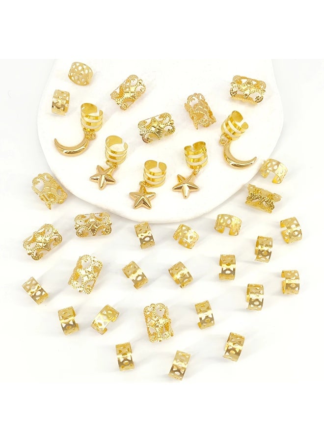Goolsky 35pcs Stars And Moon Combo Dreadlock Hair Beads Jewelry Hair Rings Accessories Gifts for Girls And Women Dating Parties - Image 5