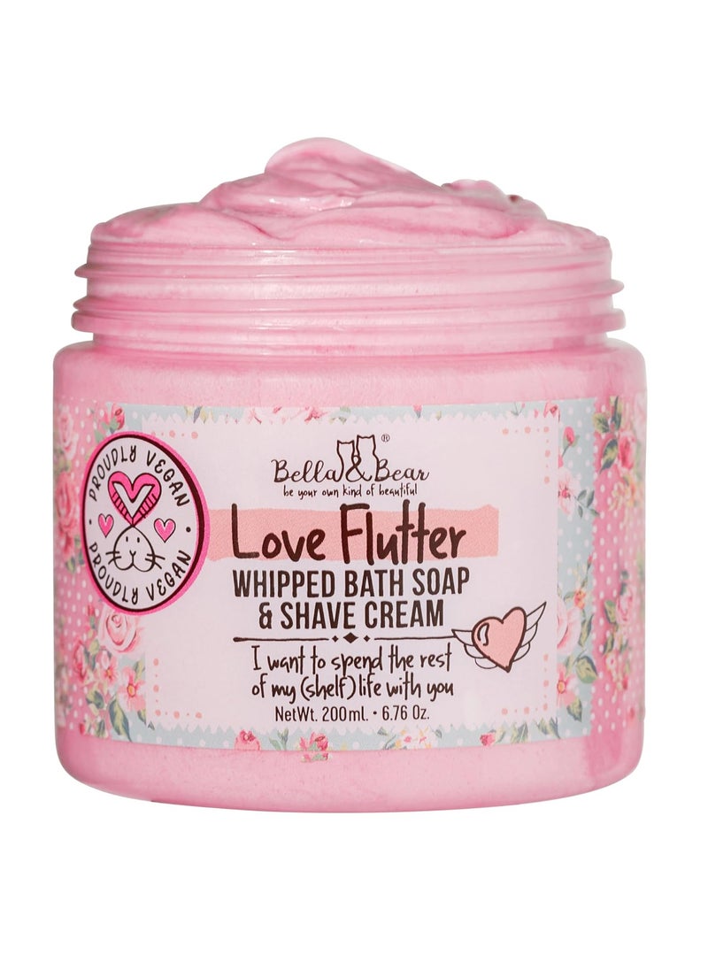 Bella and Bear Bella  Bear Love Flutter Whipped Bath Soap And Shave Cream  Body Wash for Women and Girls  Perfect Bar Soap Alternative  Natural Shave Cream Paraben Free No Harmful Chemicals Cruelty Free Vegan 