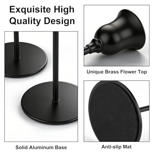 Ohtomber Taper Candle Candlestick Holders - 3PCS Black Metal Pillar Candle Sticks Holder Decor, Vintage Decorative Centerpiece Table Candlesticks Decor for Wedding Fireplace Mantel, Housewarming Gift - Image 2