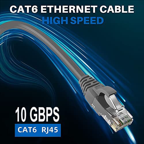 TAKKSON Cat6 Network Cable, 5 Meter (16.4 Feet), High Speed 550MHz / 10 GB Speed, Ethernet Patch Cord, RJ45 LAN Internet Wire with Gold Plated Connectors, Gigabit Category 6 For Modem, Router, Switch - Image 3