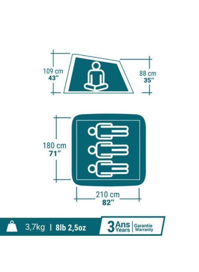كيتشوا خيمة 3 أفراد سريعة التركيب - أزرق - Image 2