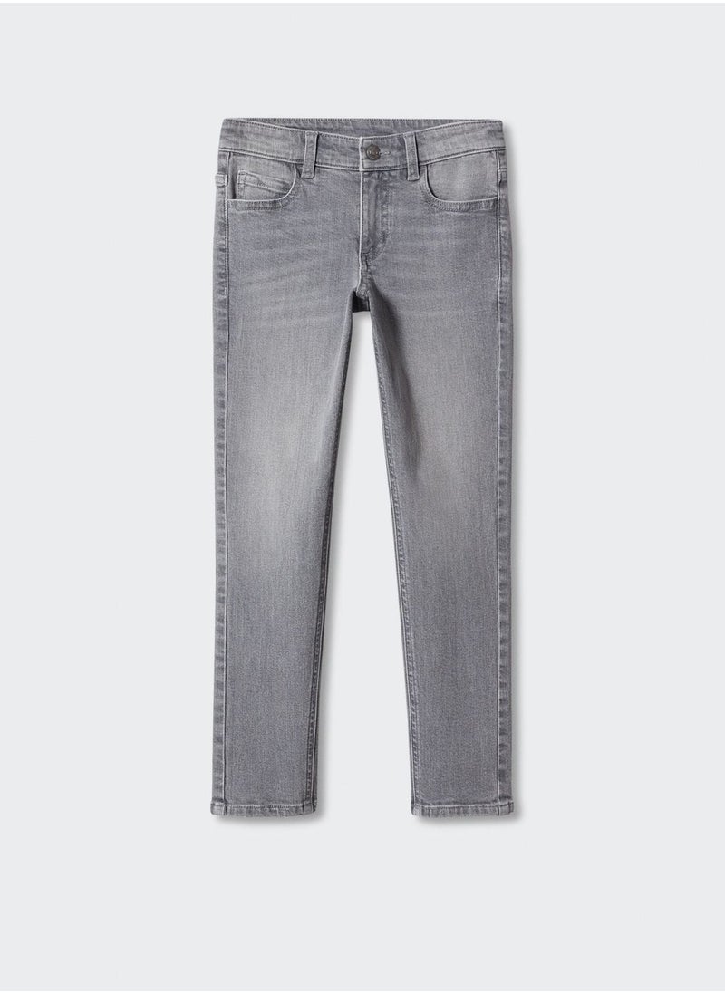 MANGO - Youth Light Wash Slim Fit Jeans - Image 1