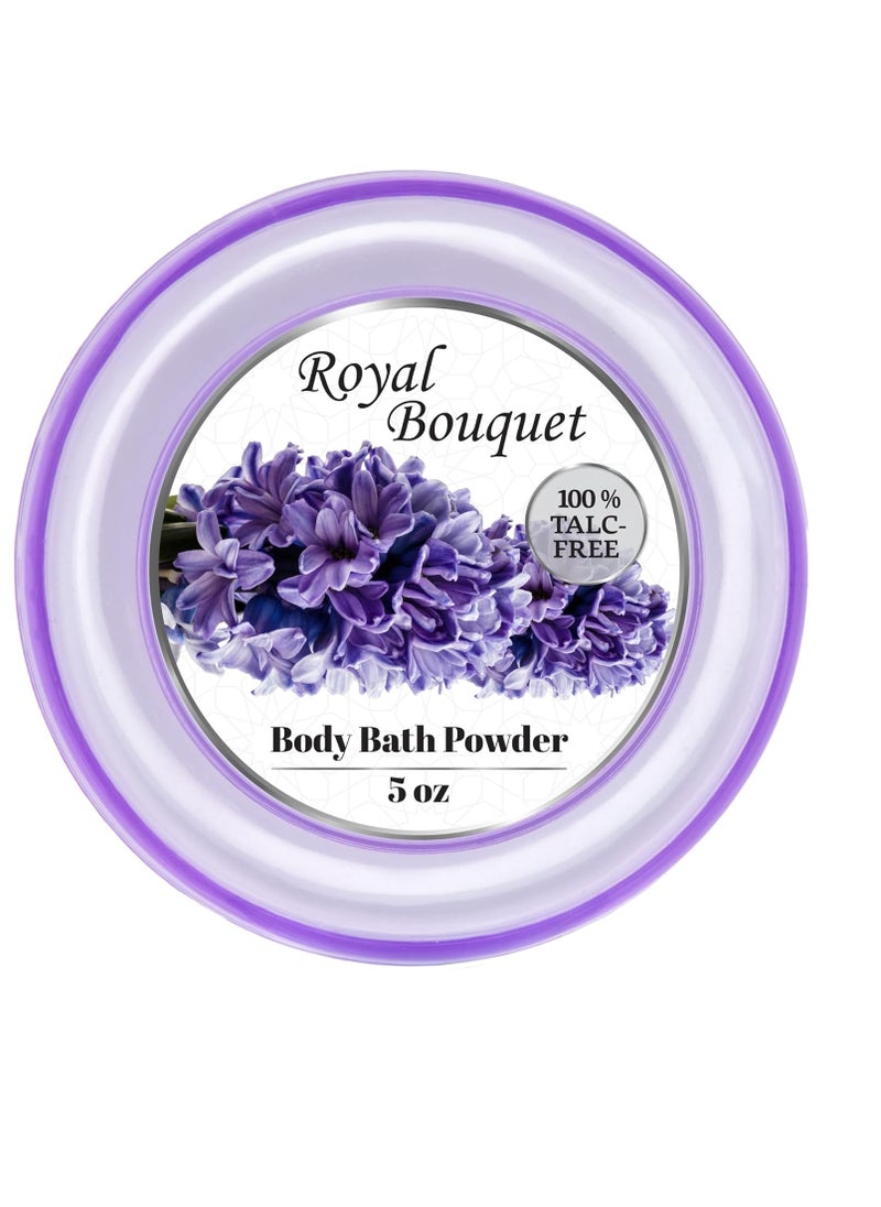 R-NEU R-NEU Dusting Powder for Women with Powder Puff, 100% Talc-Free, Elegant Royal Bouquet Scented Body Powder, After Bath for Soft Skin, Extra Large, 1 Pack (5oz)  - Image 2