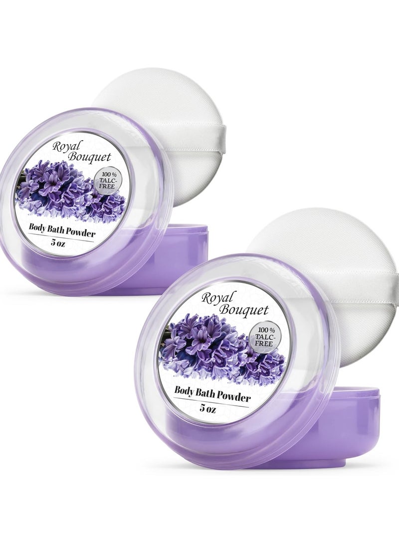 R-NEU R-NEU Dusting Powder for Women with Powder Puff, 100% Talc-Free, Elegant Royal Bouquet Scented Body Powder, After Bath for Soft Skin, Extra Large, 1 Pack (5oz)  - Image 3