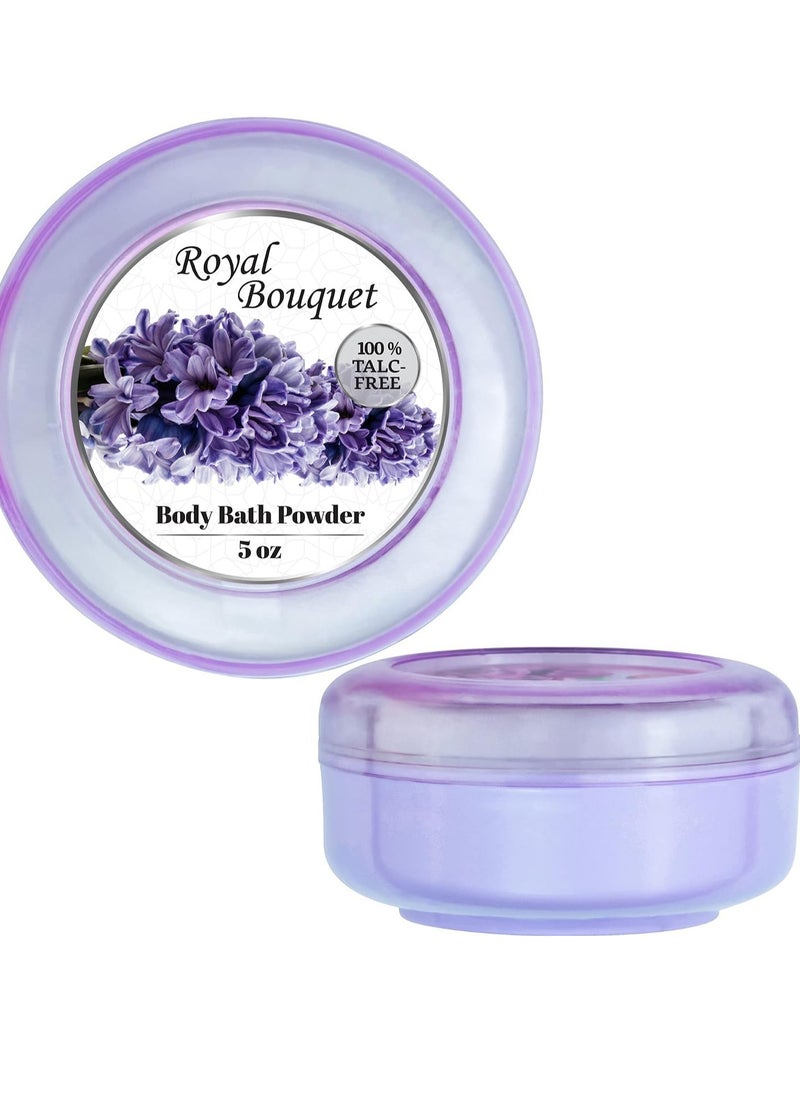 R-NEU R-NEU Dusting Powder for Women with Powder Puff, 100% Talc-Free, Elegant Royal Bouquet Scented Body Powder, After Bath for Soft Skin, Extra Large, 1 Pack (5oz)  - Image 4