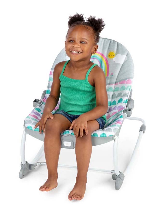 Bright Starts Rosy Rainbow Infant to Toddler Rocker - Image 4