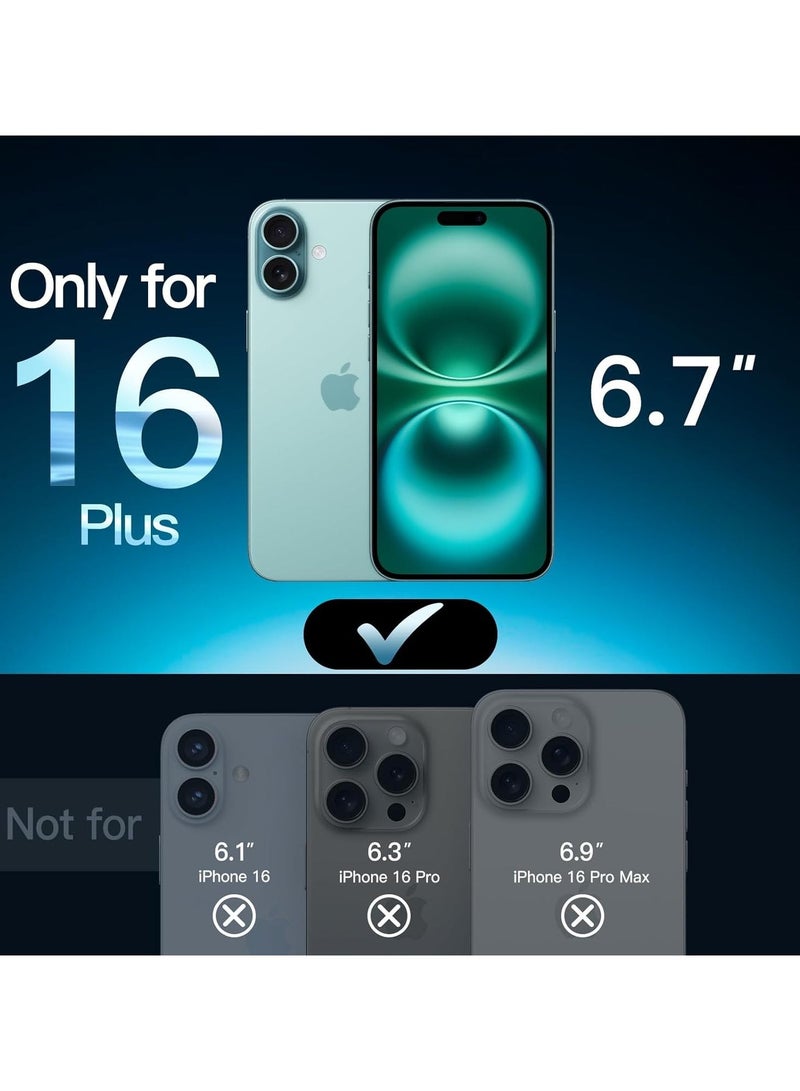 أكاليكس واقي شاشة بتغطية كاملة لهاتف iPhone 16 Plus مقاس 6.7 بوصة، زجاج مقوى 9H مع أداة تثبيت، متوافق مع الجراب، شفاف عالي الدقة، مضاد للخدش، مقاوم للزيت، مضاد لبصمات الأصابع، (شفاف للغاية) - Image 2