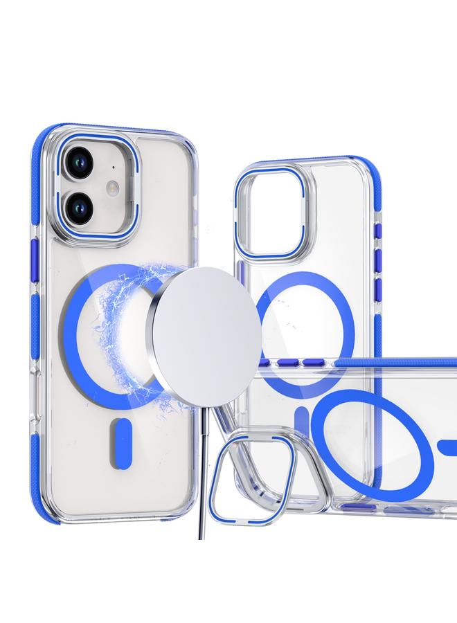 S-TOP Case For iPhone 12 / 12 Pro Dual-Color Clear Acrylic Hybrid TPU Lens Flip Holder MagSafe Phone Case - Image 1