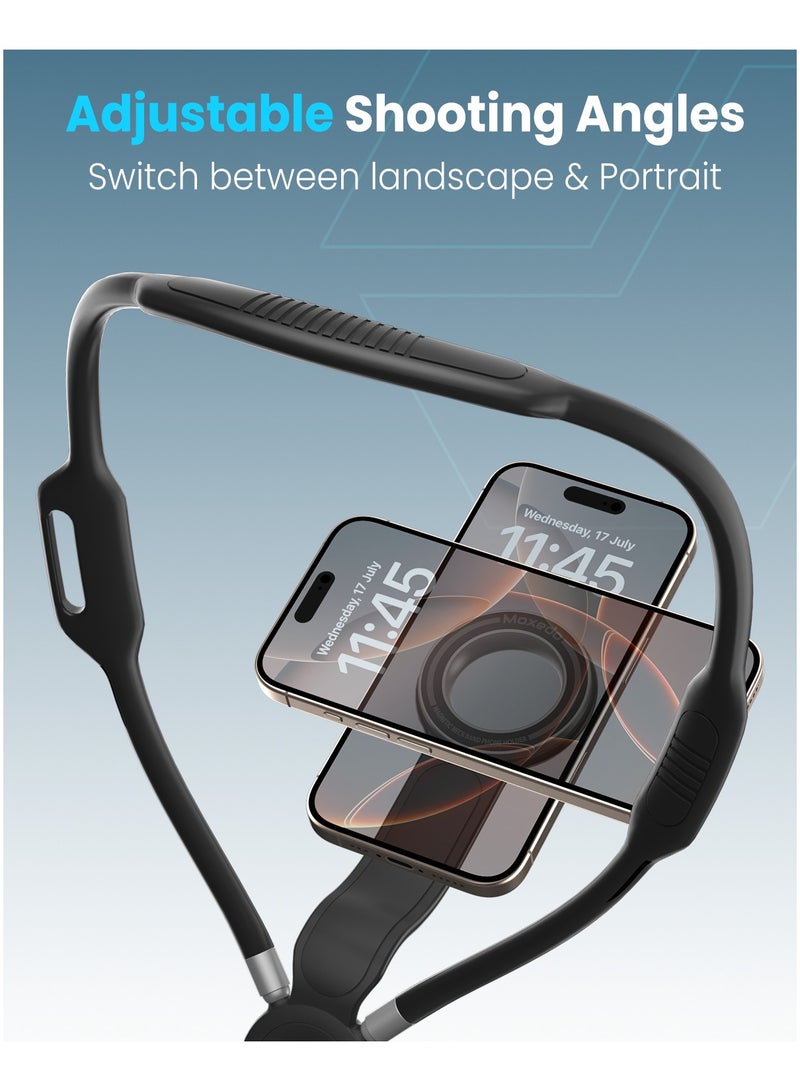 Moxedo Magnetic Neck Band Bendable Adjustable Phone Mount Stand Holder for Filmmaking and Photography Compatible for iPhone 16/15/14/13/12 Series and Android Phones - Image 2