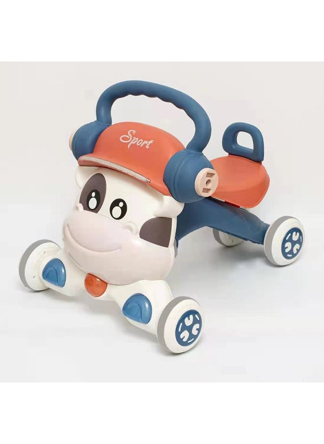 kiddoz simple Baby walking assistant toddler learn to walk musical and light baby walker with music - Blue 
