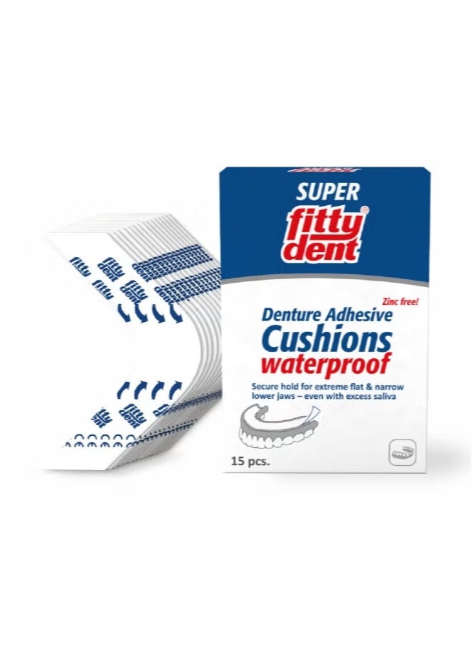 Fittydent Denture Adhesive Cushions Waterproof, Zinc Free- 15pcs - Image 3