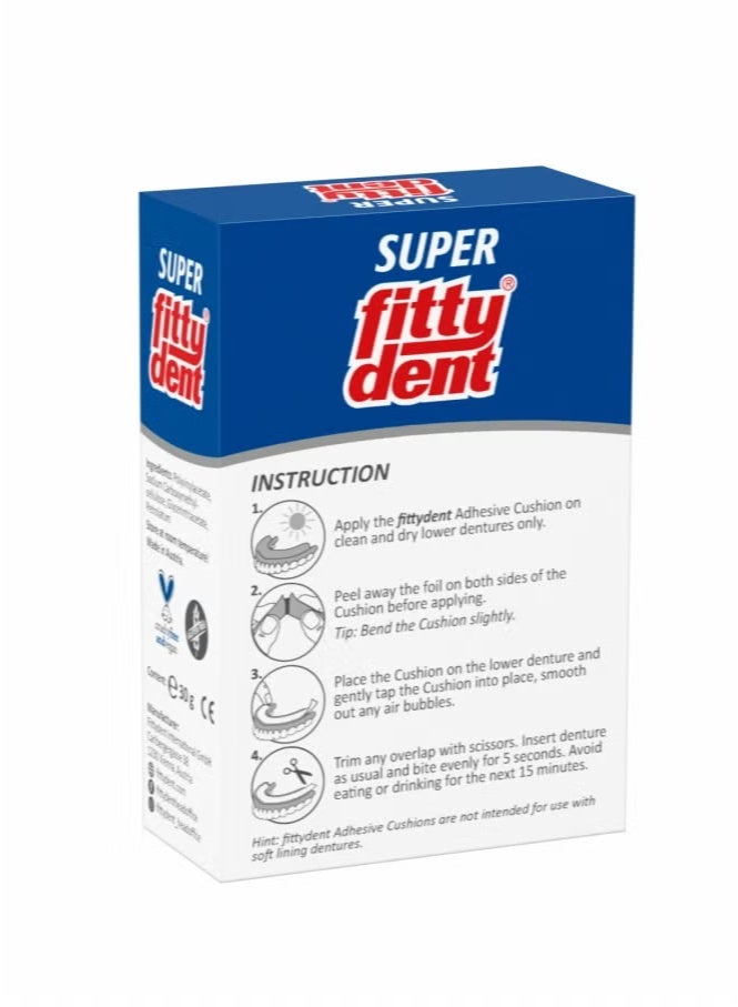 Fittydent Denture Adhesive Cushions Waterproof, Zinc Free- 15pcs - Image 2